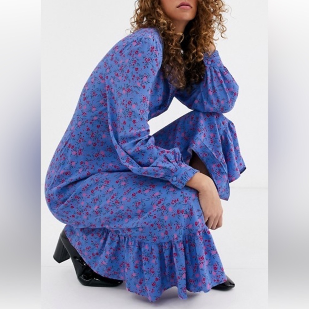 Unbranded Floral Blue and Pink Women's Dress. E80